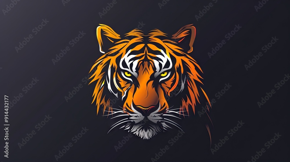 Tiger logo on black background Tiger logo on black background