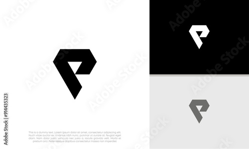 Initials P logo design. Initial Letter Logo. Innovative high tech logo template.	