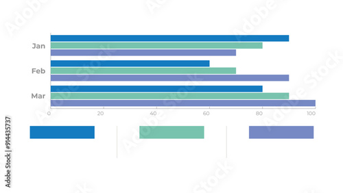 horizontal Bar chart infographic template layout.