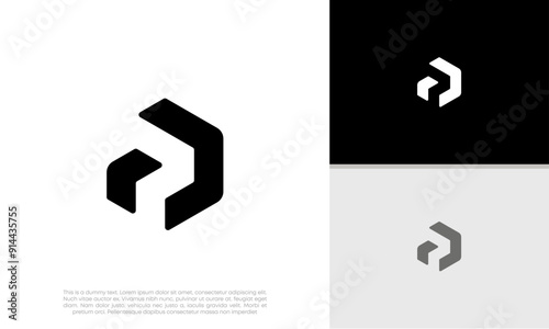 Initials P logo design. Initial Letter Logo. Innovative high tech logo template.	
