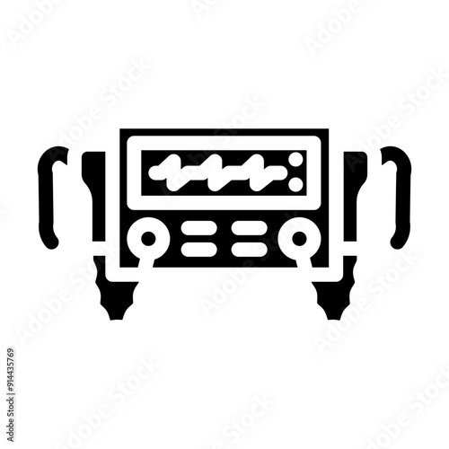 defibrillator ambulance glyph icon vector. defibrillator ambulance sign. isolated symbol illustration