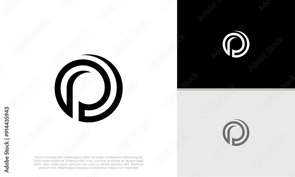 Initials P logo design. Initial Letter Logo. Innovative high tech logo template. Initials P logo design. Initial Letter Logo. Innovative high tech logo template.