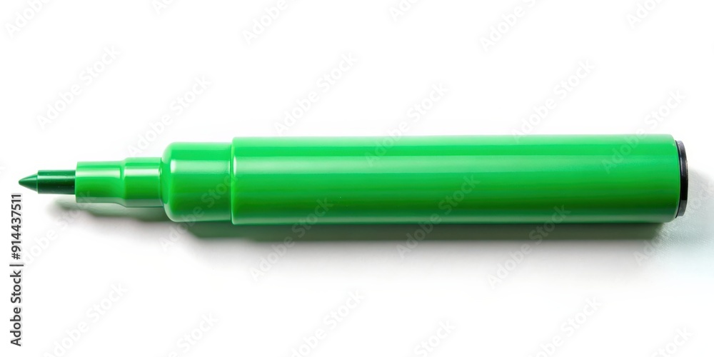 Vibrant green felt tip marker pen on white background, green, felt tip, marker, pen, writing, drawing Vibrant green felt tip marker pen on white background, green, felt tip, marker, pen, writing, drawing