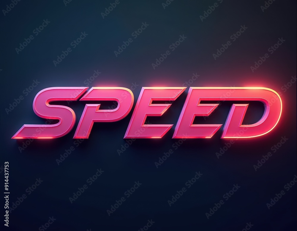 Neon glowing 'SPEED' text on a dark background. Neon glowing 'SPEED' text on a dark background.