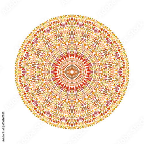 Colorful circular round flower ornament mandala - abstract ornate ornamental geometrical vector graphic