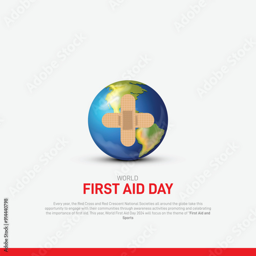 world first aid day. world first aid day creative banner, poster, social media post, template, background, postcard design etc. Doctors day creative concept. 