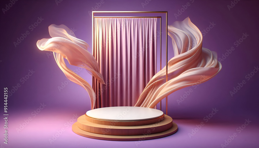 3D rendering purple podium, purple background, Beauty cosmetic product presentation stand, Luxury feminine mockup 3d render advertisement. Premium podium with copy space. 3D rendering purple podium, purple background, Beauty cosmetic product presentation stand, Luxury feminine mockup 3d render advertisement. Premium podium with copy space.