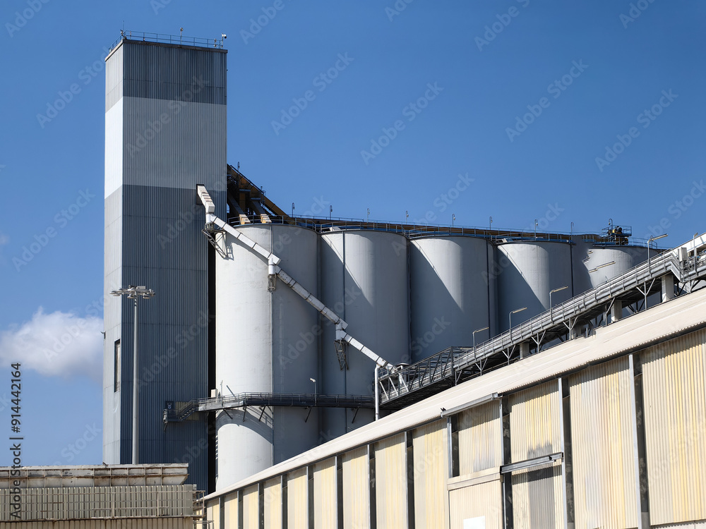 Large grain elevator storage, agricultural industry Large grain elevator storage, agricultural industry