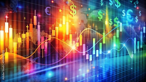 Abstract Currency Exchange: A Symphony of Colors  Generative AI