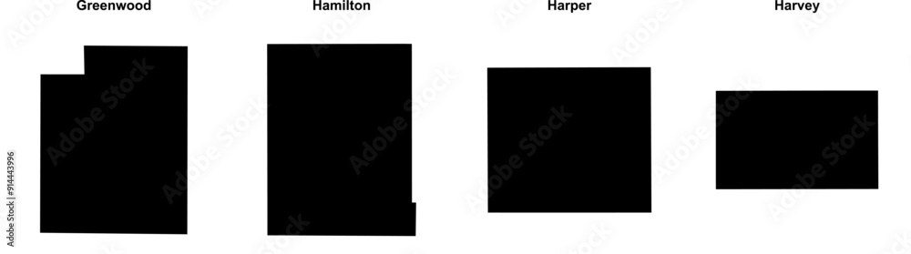 Greenwood, Hamilton, Harper, Harvey outline maps Greenwood, Hamilton, Harper, Harvey outline maps