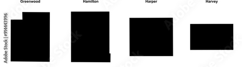 Greenwood, Hamilton, Harper, Harvey outline maps