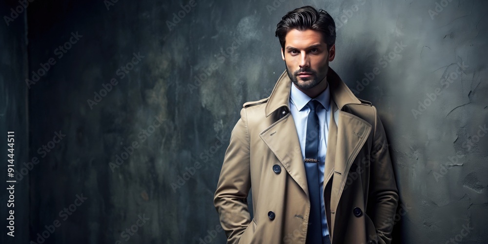 A stylish man in a pent coat and tie standing confidently, Minimalist, sophisticated, fashion, elegance, businessman A stylish man in a pent coat and tie standing confidently, Minimalist, sophisticated, fashion, elegance, businessman