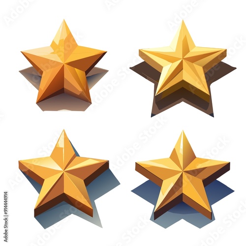 set of golden stars