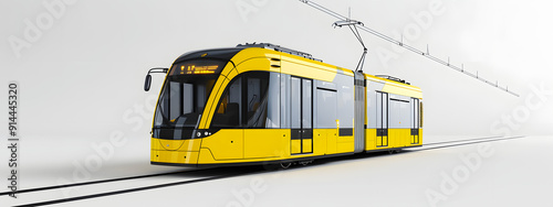 A public electrical transport vehicle in 3d style. A 3d train or trolleybus.