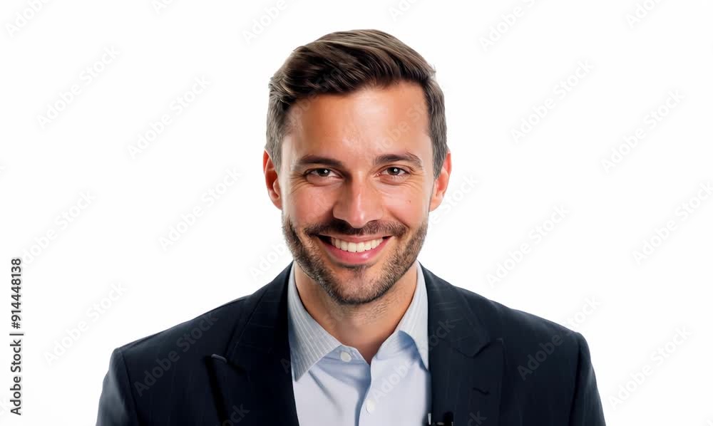 Portrait of a happy young businessman smiling, isolated on white background Portrait of a happy young businessman smiling, isolated on white background