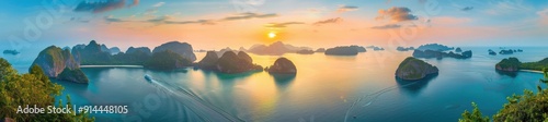 Tranquil Sunset Over a Picturesque Archipelago