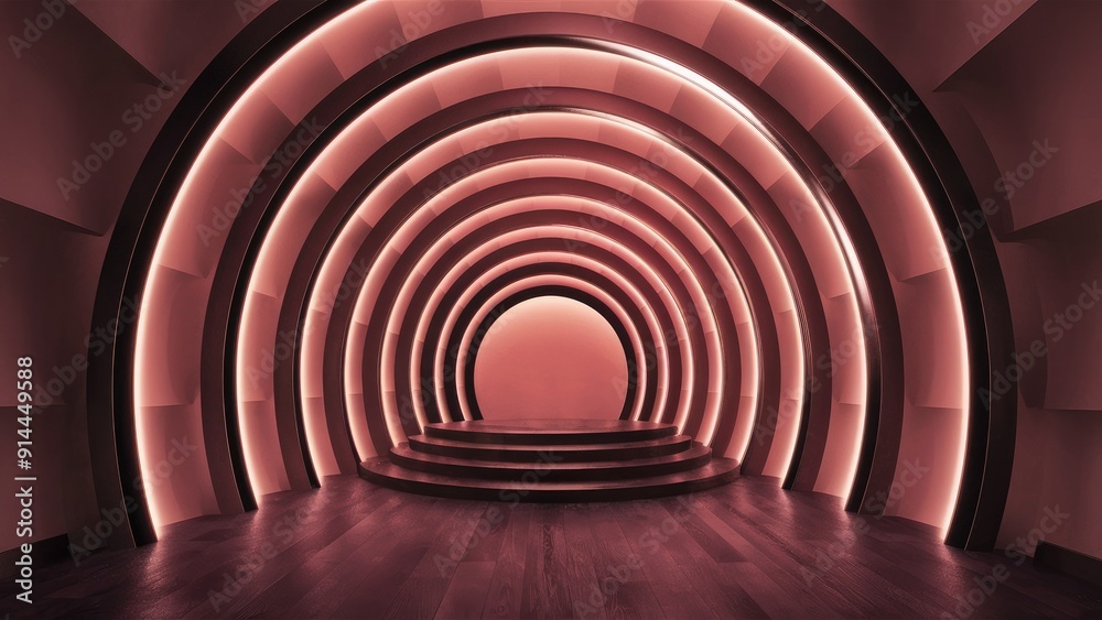 Obraz premium Abstract 3D Render of Arched Interior Architecture