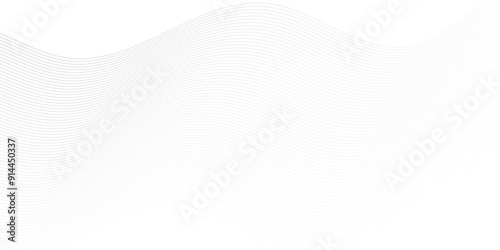Abstract white blend digital wave lines and technology transparent background. Minimal carve wavy white and gray flowing wave lines and glowing moving lines. Futuristic sound wave lines background.