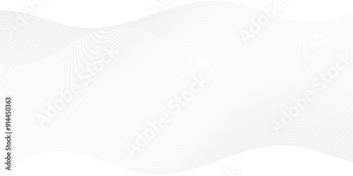 Abstract white blend digital wave lines and technology transparent background. Minimal carve wavy white and gray flowing wave lines and glowing moving lines. Futuristic sound wave lines background.