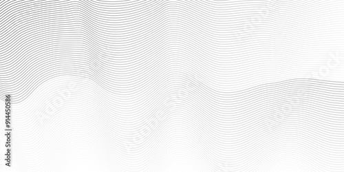 Abstract white blend digital wave lines and technology transparent background. Minimal carve wavy white and gray flowing wave lines and glowing moving lines. Futuristic sound wave lines background.