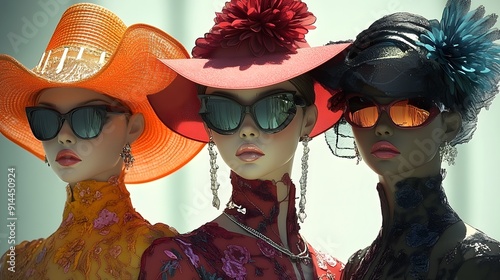 Lively Paris Fashion Week with animated s showcasing colorful outfits enjoying runway shows and stylish events photo