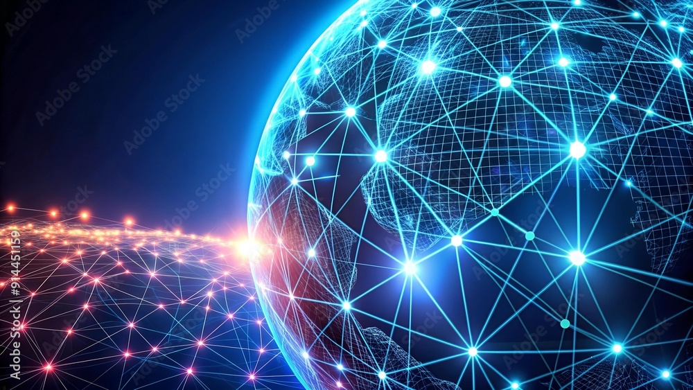 Neon Grid Globe: A Symphony of Technological Progress Generative AI Neon Grid Globe: A Symphony of Technological Progress Generative AI