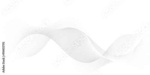 Abstract white blend digital wave line technology creative concept background. Minimal carve wavy white and gray flowing wave lines and glowing moving lines. Futuristic sound wave lines background.