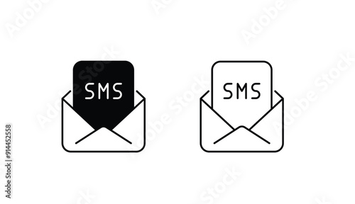 Mail Sms icon design with white background stock illustration