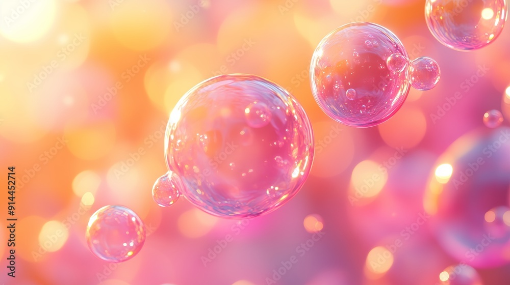 Bubbles on a cute pink and yellow anime background Bubbles on a cute pink and yellow anime background