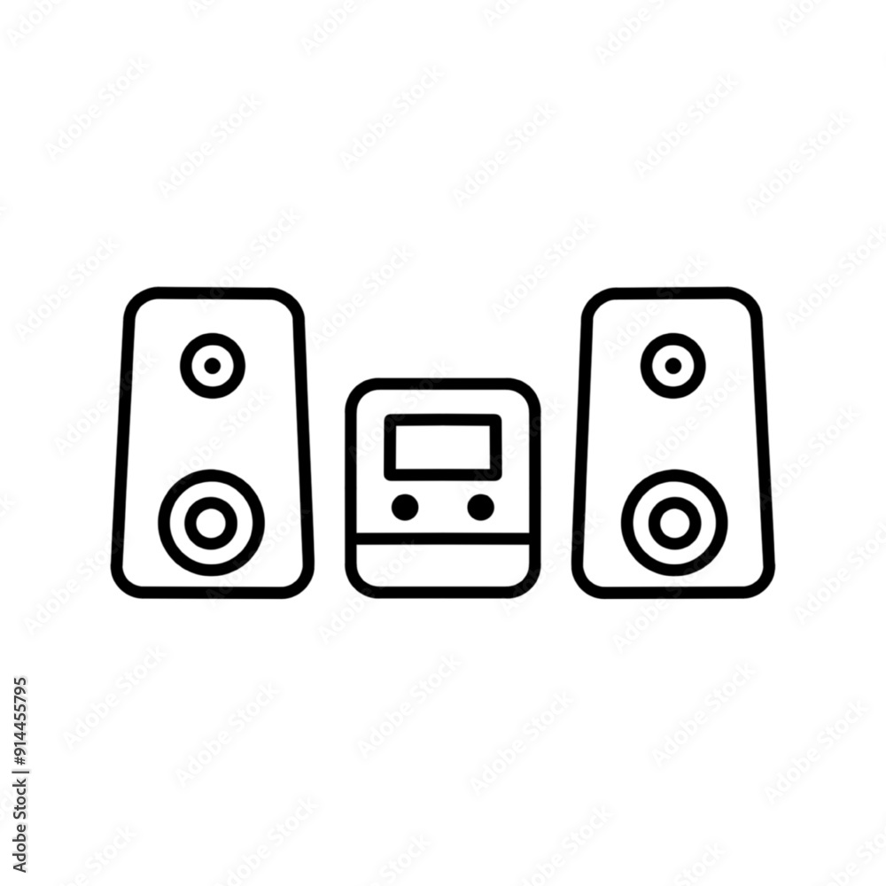 Music sound system icon vector design templates simple and modern Music sound system icon vector design templates simple and modern