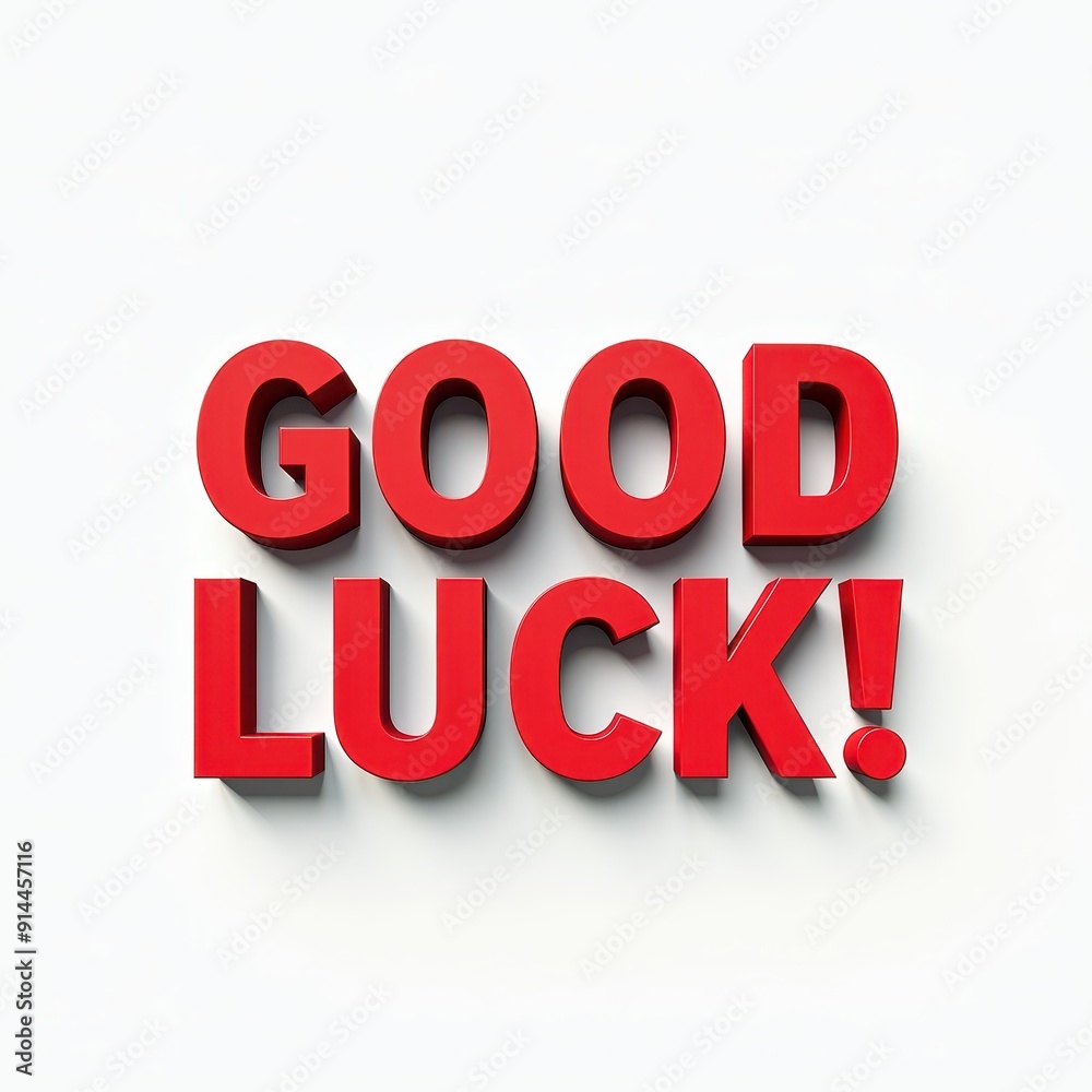 Good Luck 3D Typography: Success and Motivation Message Good Luck 3D Typography: Success and Motivation Message