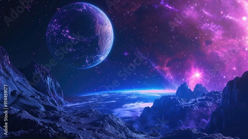 Ethereal Alien Planet Landscape with Surreal Terrain