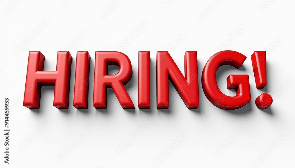 HIRING 3D text typography banner design. Job opportunity, work, employee recruitment concept background illustration. HIRING 3D text typography banner design. Job opportunity, work, employee recruitment concept background illustration.