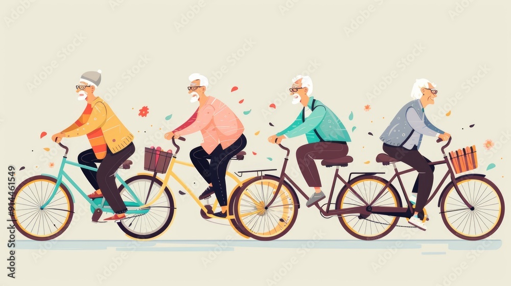 group of old people having extreme activity scene showing the diversity and aging well senior characters group of old people having extreme activity scene showing the diversity and aging well senior characters