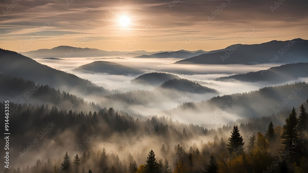 Tranquility in the Misty Valley Tranquility in the Misty Valley