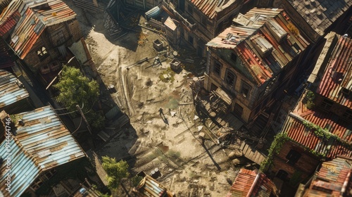 Wallpaper Mural gaming layout: Top-down aerial Shot Looking Down at the Outdoor Isolated Yard in the Jungle  Torontodigital.ca