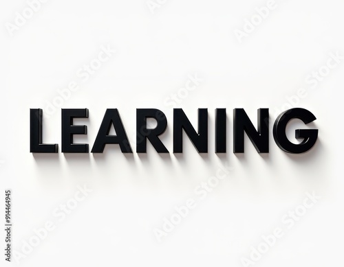 Learning 3d text typography. Education, knowledge, study, school, teaching concept minimal illustration