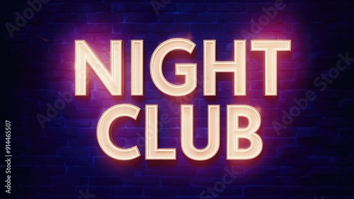 Neon Light Text Design Featuring Shimmering and Luminous Effects of Night Club