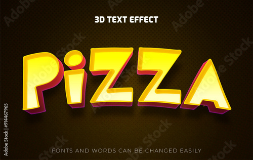 Pizza 3d editable text effect style