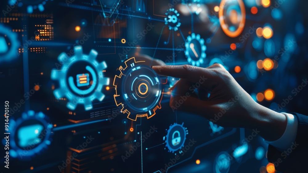 An individual actively engages with digital tools, showcasing automation and advanced technologies today An individual actively engages with digital tools, showcasing automation and advanced technologies today
