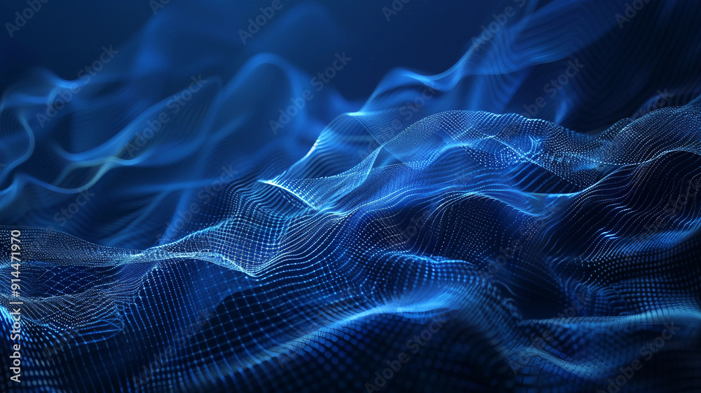 High-Resolution Dark Blue Background Featuring Glowing Lines, Particle Effects, and Light Trajectories with Wireframe Elements in an AI-Themed Visualization
High-Resolution Dark Blue Background Featuring Glowing Lines, Particle Effects, and Light Trajectories with Wireframe Elements in an AI-Themed Visualization
