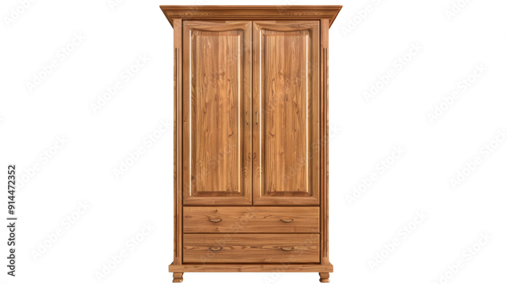 Wooden wardrobe on transparent background Wooden wardrobe on transparent background