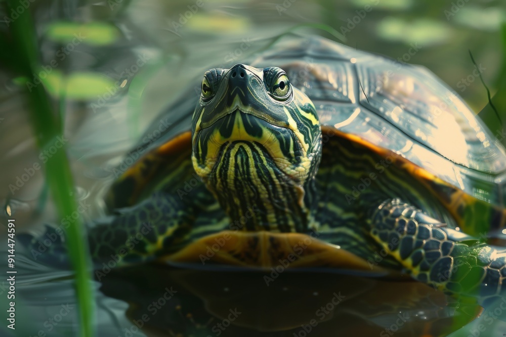 A joyful turtle soaking up the warm sunlight with a radiant expression on its face. A joyful turtle soaking up the warm sunlight with a radiant expression on its face.
