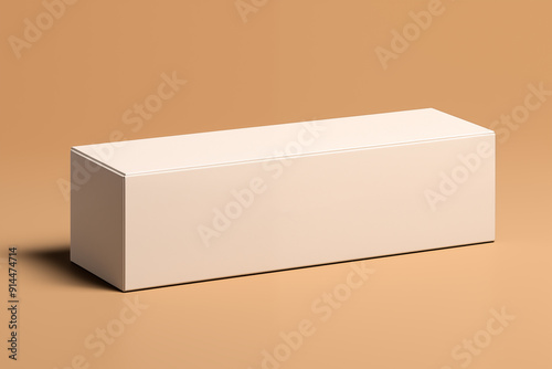 White horizontal rectangle blank box mockup