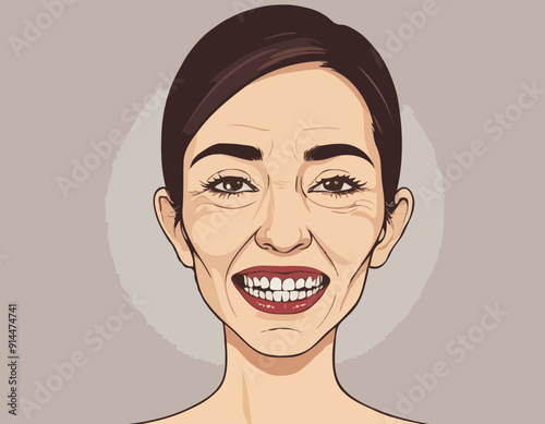 Anorexia senior woman with decayed teeth