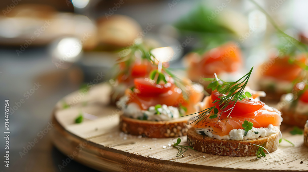 Professional Food Photography of Aperitif with Smoked Salmon and Tomatoes Professional Food Photography of Aperitif with Smoked Salmon and Tomatoes
