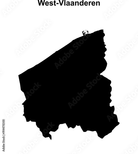 West-Vlaanderen province blank outline map