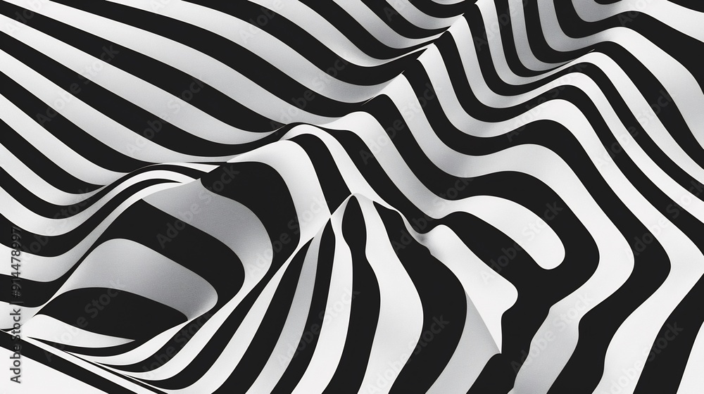 Abstract Wavy Pattern in Black and White Abstract Wavy Pattern in Black and White