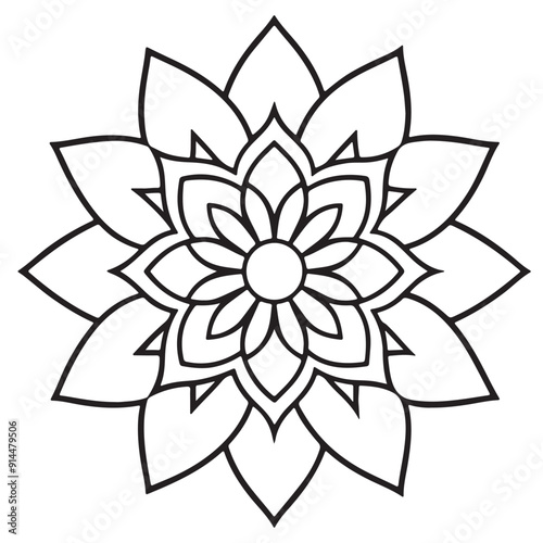 Blossom Mandala Shape. Circular pattern in form of mandala, tattoo, decoration. Decorative ornament in ethnic oriental style.