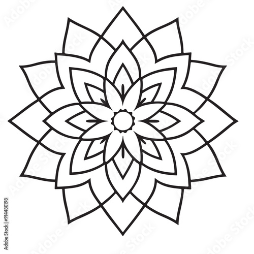 Blossom Mandala Shape. Circular pattern in form of mandala, tattoo, decoration. Decorative ornament in ethnic oriental style.